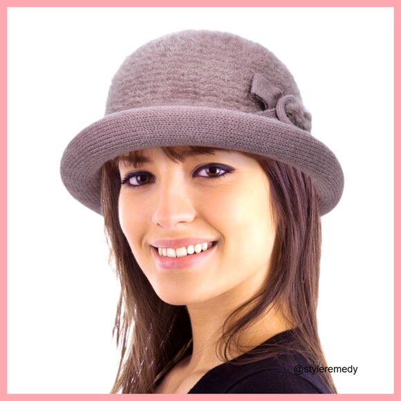 Vintage Cloche Bucket Hat, 70% Acrylic 30% Cotton, Crushable  display picture 3
